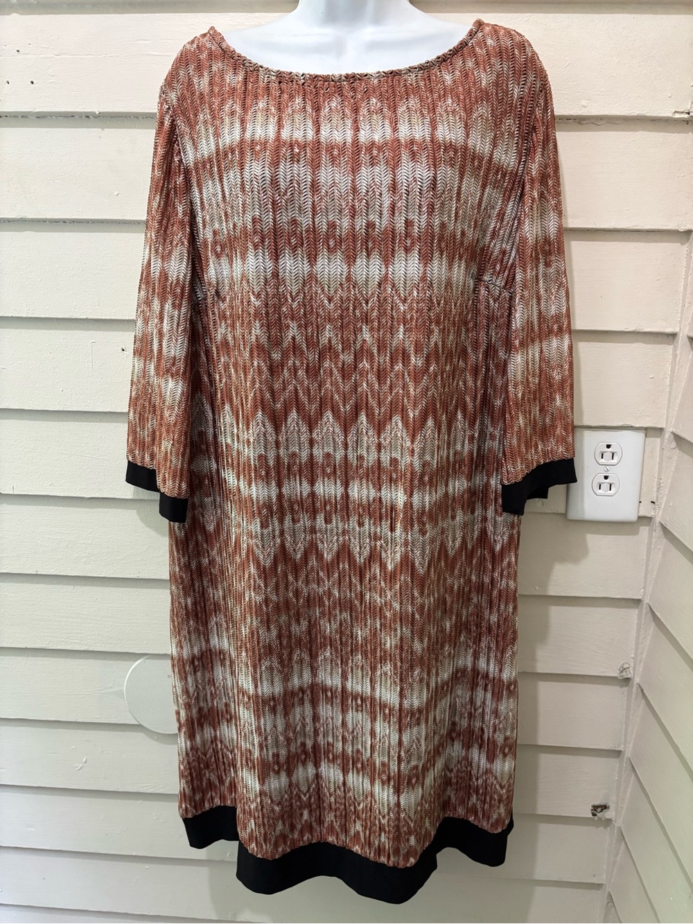 Studio One New York Plus Size Chevron Knit Layered Dress